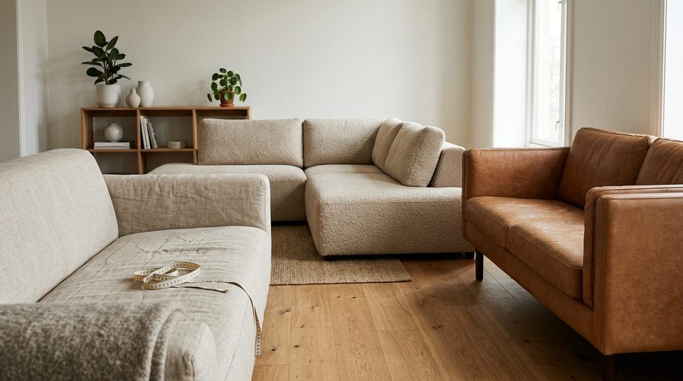 Illustrationsfoto til guiden: Hjørnesofa, chaiselong eller lige sofa — hvilken form passer til din stue?