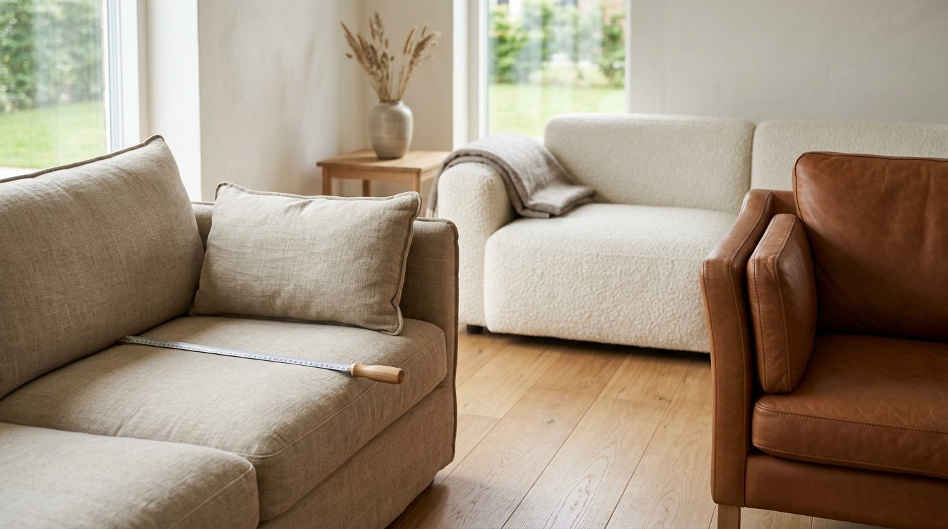 Illustrationsfoto til guiden: Siddehøjde og sædedybde — sådan finder du en sofa, du sidder godt i