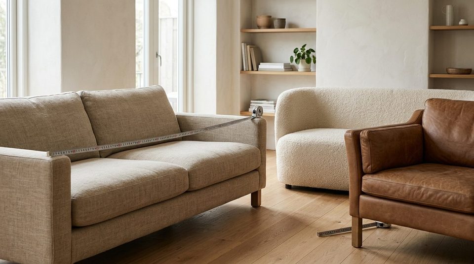 Illustrationsfoto til guiden: Hvor stor en sofa er der plads til? Sådan måler du stuen op